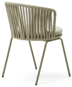 Béžová kovová záhradná stolička Saconca - Kave Home