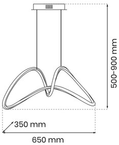LED Luster na lanku TESORO LED/48W/230V zlatá