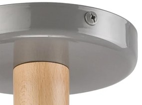 Prisadený luster ELLIE 3xE27/60W/230V šedá/buk