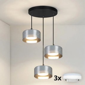 BRILAGI - LED RGB stmievateľný luster AURA LUX 3xGX53/14W/230V Wi-Fi Tuya čierna/dymová