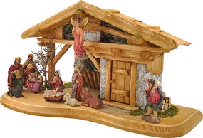 AMADEA Drevený betlehem BEZ FIGURÍK 44 cm