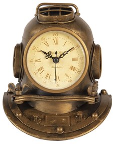 Zlatohnedej stolové hodiny v tvare potápačské masky - 16 * 15 * 18 cm
