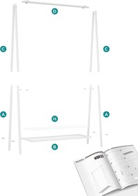 Šatní věšák Loft 153 cm bílý