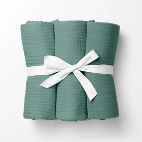 Biante Mušelínová plienka/dečka Nature MSN-047 Pastelovo modrozelená - ZVÝHODNENÁ SADA 3 KS 120x120 cm - Sada 3 ks