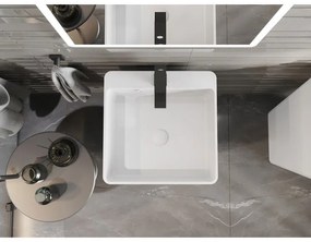 Mexen Neva, voľne stojace umývadlo z konglomerátu 45x45x82 cm, biela matná, 26614500