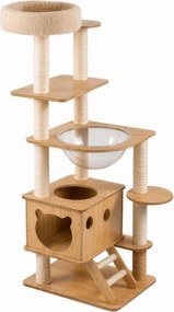 Mačacie stromové škrabadlo HAPPY CAT 147x40x40 cm, béžové