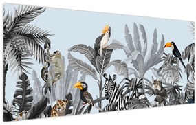 Obraz zvierat v tropickom lese (120x50 cm)