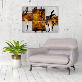Sklenený obraz - Motívy Africkej kultúry (70x50 cm)