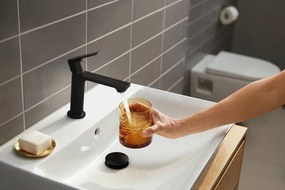 Hansgrohe Rebris E, umývadlová batéria 110 bez odtokovej súpravy, CoolStart, čierna matná, HAN-72560670