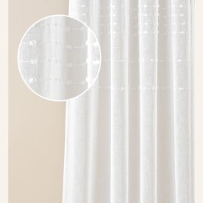 Kvalitná biela záclona Marisa so striebornými priechodkami 140 x 250 cm
