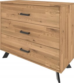 Dubová komoda s zásuvkami Loft 85x80x40 cm