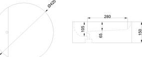 Invena Elara, okrúhle umývadlo na dosku 425×425×145 mm, biela lesklá, INV-CE-03-O42-Y