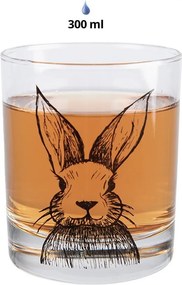 Sklenice na vodu 300 ml Průhledný skleněný kelímek na pití pro králíky - 8,00 cm