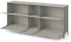 Veľká kovová odkladacia skrinka »CN3« so 6 výklopnými priehradkami, svetlosivá