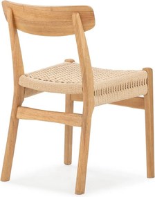 Jedálenské stoličky v súprave 2 ks z kaučukového dreva v prírodnej farbe Biel – MOME