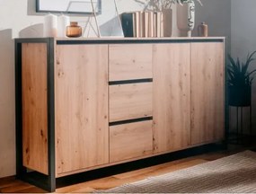 Široká komoda Denver, dub artisan/antracit%