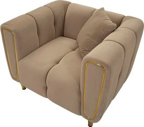 Taupe zamatové kreslo Alma – Mauro Ferretti