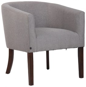 Design-Shop Kreslo Nemea - látka, drevené nohy antik tmavé - Sivá