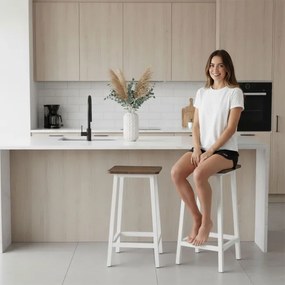 Barová stolička KENT starý dub / biele nohy