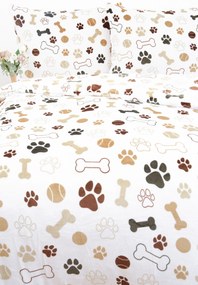 Obliečky mikroplyš Exclusive – Psie labky biele