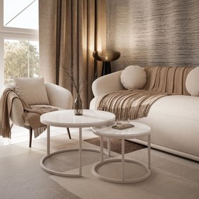 KONFERENČNÝ STOLÍK LEONARDO 2V1 KAŠMÍR + BIELY LESK