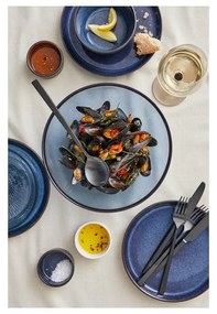 Čierny/modrý tanier z kameniny ø 27 cm Gastro Dark Blue/Black – Bitz