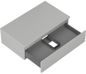 Mexen Rivel, kúpeľňová skrinka 80 cm s pracovnou doskou, 1 zásuvka, drážkovaná, sivá matná, 91A20-08023-1-BFC62