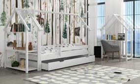 Úložný regál DOMČEK - biely