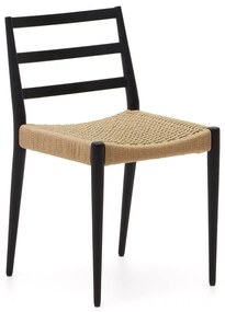 Jedálenská stolička z dubového dreva v čierno-prírodnej farbe v súprave 2 ks Analy – Kave Home