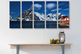 5-dielny obraz nočná krajina v Nórsku Varianta: 100x50