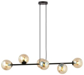 EMIBIG Luster na lanku ROSSI 6xE14/10W/230V čierna/béžová EB0077
