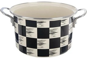 Hrniec smalt ŠACHOVNICA Lem 3 l , pr. 20 cm