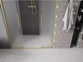 Mexen Velar L Duo, posuvné sprchové dvere do otvoru 150 cm, 8mm sklo námraza, zlatá matná, 871-150-003-32-55
