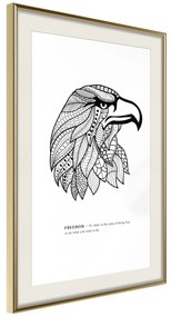 Artgeist Plagát - Eagle of Freedom [Poster] Veľkosť: 20x30, Verzia: Zlatý rám s passe-partout