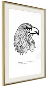 Artgeist Plagát - Eagle of Freedom [Poster] Veľkosť: 30x45, Verzia: Zlatý rám s passe-partout