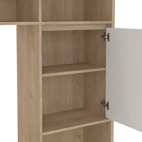 Biela/v prírodnej farbe TV zostava v dekore duba 209x183x48 cm Next – Tvilum