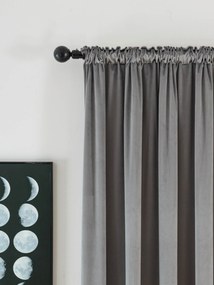 Zamatové zatemňovacie závesy Cesar sivé - 140 x 280 cm (2ks) - riasiaca stuha