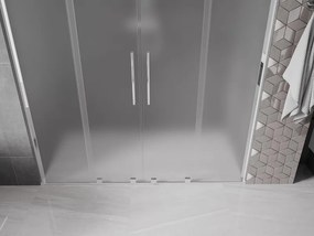 Mexen Velar L Duo, posuvné sprchové dvere do otvoru 200 cm, 8mm sklo námraza, chrómová, 871-200-003-32-01