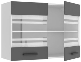 Kuchynská skrinka Belini Premium Full Version horná 80 cm šedý mat