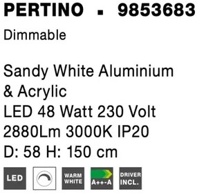 LED luster Pertino 58 3000K biele
