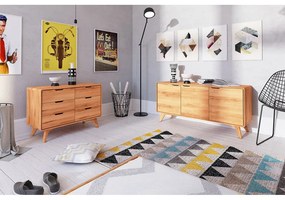 Nízka komoda z dubového dreva 90x63 cm Greg - The Beds