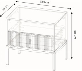 Noční stolek Maggiore 53,9 cm zelený/zlatý