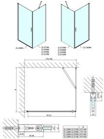 Polysan Polysan, Zoom Line Black obdĺžniková sprchová zástena 800x1000mm L/P varianta, ZL1280BZL3210B