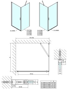 Polysan, Zoom Line Black obdĺžniková sprchová zástena 800x1000mm L/P varianta, ZL1280BZL3210B