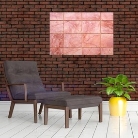 Obraz - Ružové, mramorované dlaždice (90x60 cm)