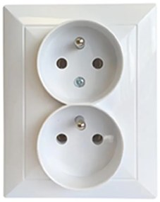 Dvojitá zásuvka česká POLA white 33034