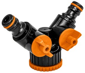 Rozdeľovač záhradných hadíc s 2 koncovkami