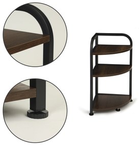 Wellhox Rohová regálová skriňa 3 police LOFT drevený roh