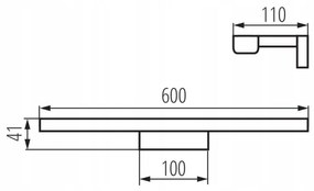 Nástenné svietidlo do kúpeľne LED ASTEN 12W 4000K 910lm 60cm IP44 Svietidlo nad zrkadlo KANLUX