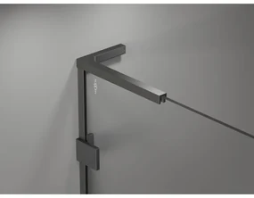 Mexen Lunar, L Duo výklopný sprchový kút 70 x 70 cm, 8mm číre sklo, grafitový profil, 834L-070L-070P-95-00